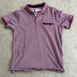 Denim & Flower Mens Polo (Maroon & White)